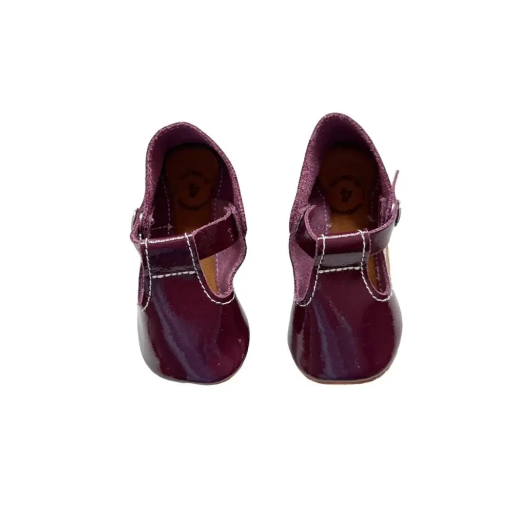 Mon Petit Patent Plum Soft Sole Shoes Size 4(9-12m)